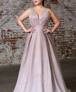 Prom Plus Size Long Metallic Ombre Dress By Cinderella Divine 9174C