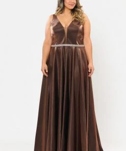 Poly USA Plus Size Prom Plus Size Long Satin Deep V-Neck Dress By Poly USA W1062 34 Poly USA Plus Size Prom Plus Size Long Satin Deep V-Neck Dress By Poly USA W1062