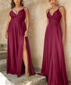 Prom Plus Size Long Satin Sweetheart Dress By Cinderella Divine 7485C