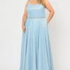 Poly USA Plus Size Prom Plus Size Long Square Neck Glitter Dress By Poly USA W1038 1 Poly USA Plus Size Prom Plus Size Long Square Neck Glitter Dress By Poly USA W1038