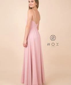 Prom Plus Size Long V-Neck Dress With Slit By Nox Anabel R275P
