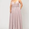 Poly USA Plus Size Plus Size Long V-Neck Metallic Glitter Dress By Poly USA W1048 Prom 2 Poly USA Plus Size Plus Size Long V-Neck Metallic Glitter Dress By Poly USA W1048 Prom