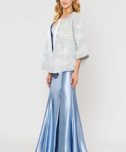 Poly USA Plus Size Plus Size Metallic Single Button Jacket By Poly USA JK1922