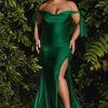 Plus Size Off Shoulder Gown By Cinderella Divine CD943C 1 Plus Size Off Shoulder Gown By Cinderella Divine CD943C