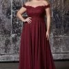 Prom Plus Size Off Shoulder Gown With Lace Bodice By Cinderella Divine 7258