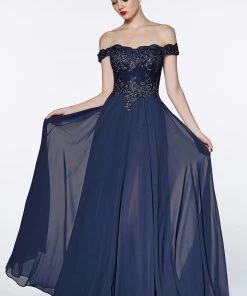 Prom Plus Size Off Shoulder Gown With Lace Bodice By Cinderella Divine 7258