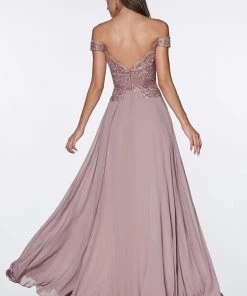 Prom Plus Size Off Shoulder Gown With Lace Bodice By Cinderella Divine 7258