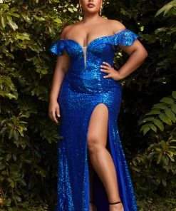 Prom Plus Size Sequin Gown By Cinderella Divine CH167C