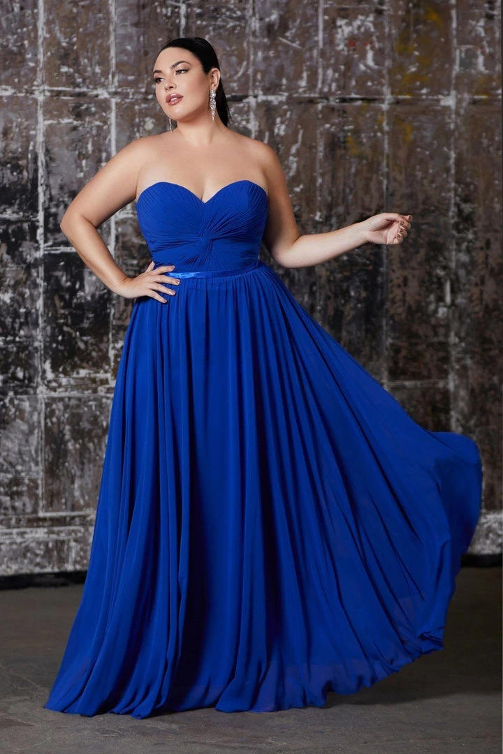 Plus Size Strapless Sweetheart Gown By Cinderella Divine 7455 3 Plus Size Strapless Sweetheart Gown By Cinderella Divine 7455