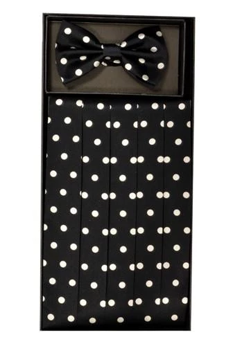 Vesuvio Napoli Polka Dot Silk Satin Cummerbund And Bow Tie Set Men 3 Vesuvio Napoli Polka Dot Silk Satin Cummerbund And Bow Tie Set Men
