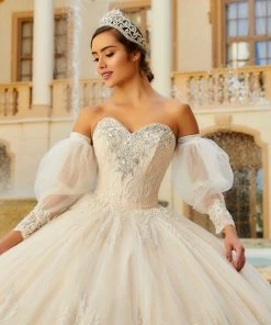 Pouf Sleeve Quinceanera Dress By House Of Wu 26981B