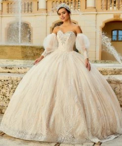 Pouf Sleeve Quinceanera Dress By House Of Wu 26981B