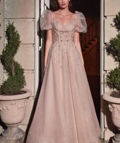 Prom Puff Sleeve Ball Gown By Cinderella Divine B711