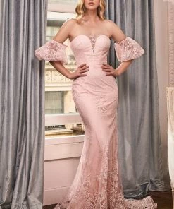 Prom Puff Sleeve Mermaid Gown By Cinderella Divine CD958