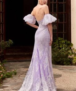 Prom Puff Sleeve Mermaid Gown By Cinderella Divine CD958