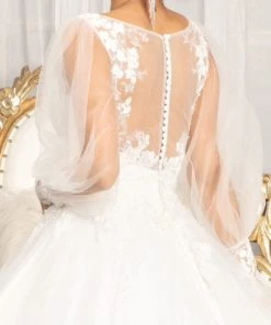 Puff Sleeve Wedding Ball Gown By Elizabeth K GL1981