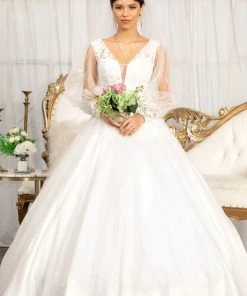 Puff Sleeve Wedding Ball Gown By Elizabeth K GL1981