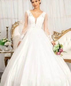 Puff Sleeve Wedding Ball Gown By Elizabeth K GL1981