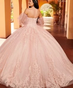 Quinceañera Puff Sleeves Quinceanera Dress By Mary's Bridal MQ2150