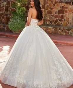 Mary's Bridal Couture Damour Collection Puff Sleeves Wedding Gown By Mary's Bridal MB4133 Wedding Dresses