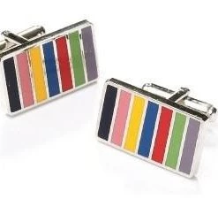 ABC Fashion Rectangle Multi-Colored Cufflinks