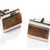 ABC Fashion Rectangle Silver Cufflinks With Brown Stone Men 2 ABC Fashion Rectangle Silver Cufflinks With Brown Stone Men