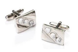 ABC Fashion Men Rectangle Silver Cufflinks With Clear Crystals 3 ABC Fashion Men Rectangle Silver Cufflinks With Clear Crystals