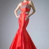 Red Open Back Trumpet Dress By Cinderella Divine 84071