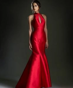 Prom Red Ruffled Mermaid Gown By Cinderella Divine 5172