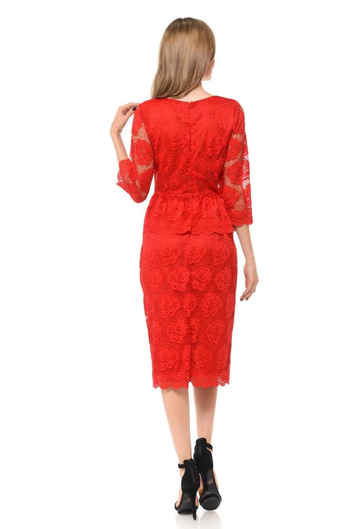 Mother Of The Bride Dresses Red Short Floral Lace Dress With Sleeves By Lenovia 4 Mother Of The Bride Dresses Red Short Floral Lace Dress With Sleeves By Lenovia