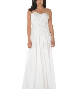 Prom Red Strapless Sweetheart Gown With Sequined Top By Poly USA