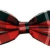 Vesuvio Napoli Men Red/Black Plaid Bow Ties With Matching Pocket Squares