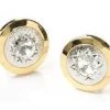 ABC Fashion Round Gold Cufflinks With Clear Crystals 2 ABC Fashion Round Gold Cufflinks With Clear Crystals