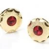 ABC Fashion Men Round Gold Cufflinks With Red Crystal