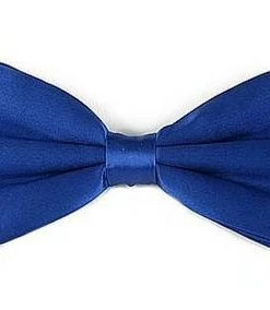 Vesuvio Napoli Royal Blue Bow Ties With Matching Pocket Squares Men
