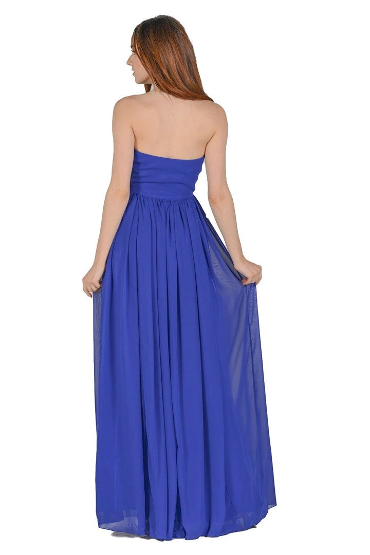 Royal Blue Long Convertible Chiffon Dress By Poly USA Prom 4 Royal Blue Long Convertible Chiffon Dress By Poly USA Prom