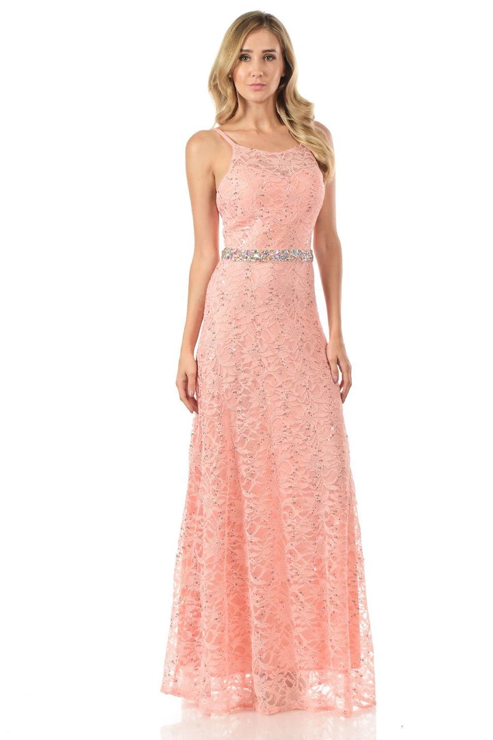 Lenovia Royal Blue Long Sequined Lace Dress With Lace Caplet Prom 14 Lenovia Royal Blue Long Sequined Lace Dress With Lace Caplet Prom