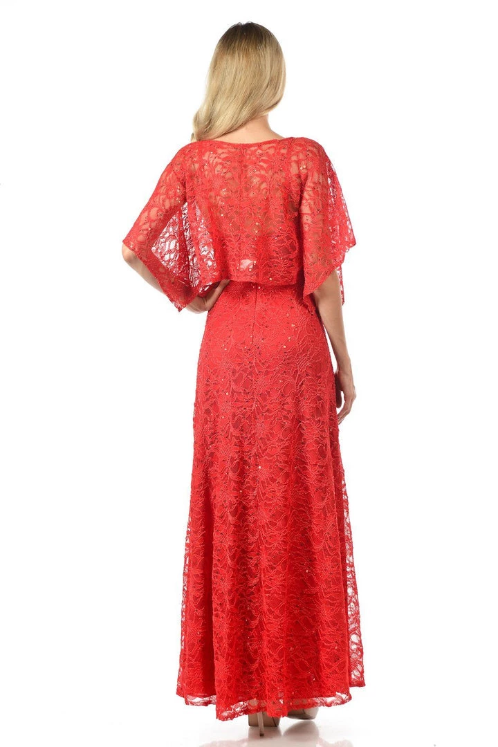 Lenovia Royal Blue Long Sequined Lace Dress With Lace Caplet Prom 9 Lenovia Royal Blue Long Sequined Lace Dress With Lace Caplet Prom