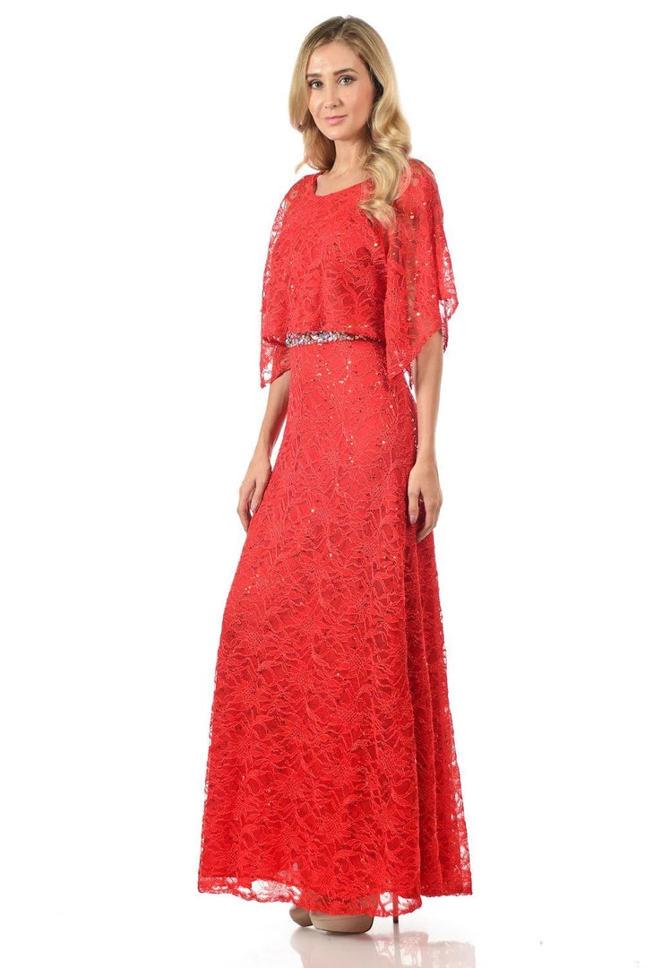 Lenovia Royal Blue Long Sequined Lace Dress With Lace Caplet Prom 11 Lenovia Royal Blue Long Sequined Lace Dress With Lace Caplet Prom