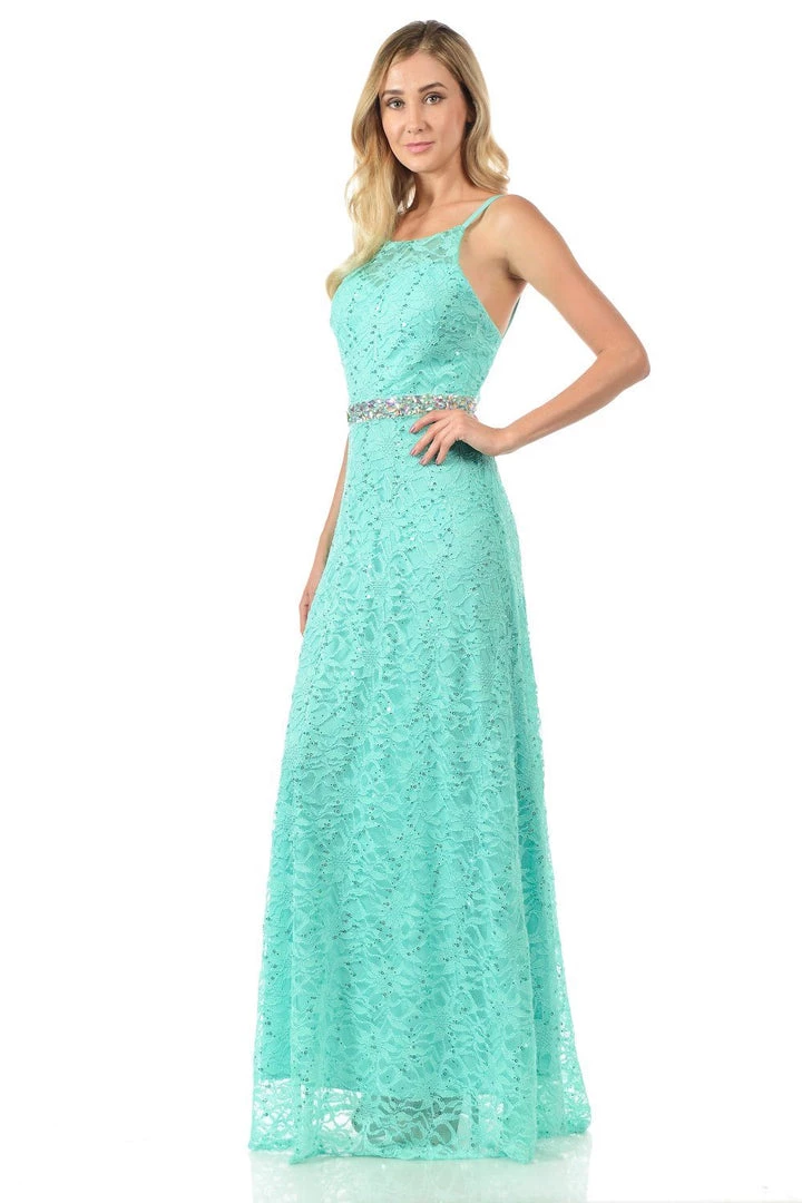 Lenovia Royal Blue Long Sequined Lace Dress With Lace Caplet Prom 24 Lenovia Royal Blue Long Sequined Lace Dress With Lace Caplet Prom