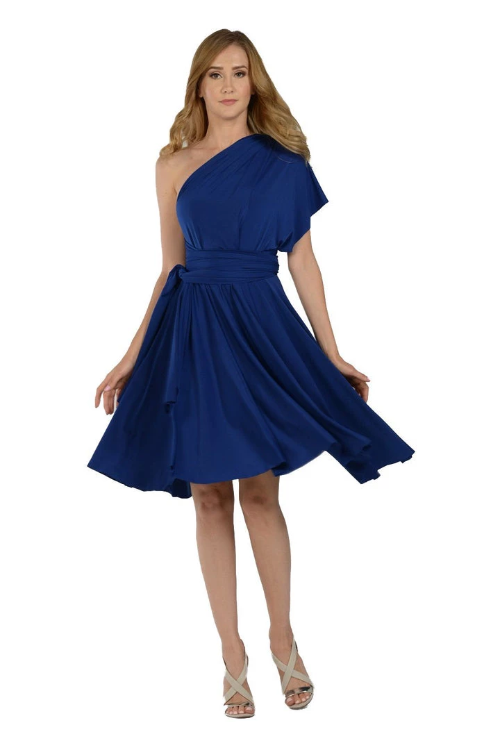 Royal Blue Short Convertible Jersey Dress By Poly USA Prom 7 Royal Blue Short Convertible Jersey Dress By Poly USA Prom