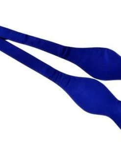 Vesuvio Napoli Men Royal Blue Silk Self Tie Bow Ties
