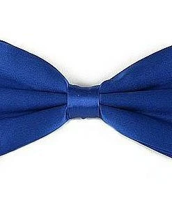 Vesuvio Napoli Men Royal Blue Silk Self Tie Bow Ties
