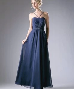 Long Sleeveless Chiffon Dress By Cinderella Divine CH529 Prom