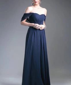 Short Sleeve Chiffon Gown By Cinderella Divine CH532 Prom