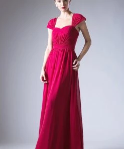 Short Sleeve Chiffon Gown By Cinderella Divine CH532 Prom