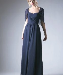 Short Sleeve Chiffon Gown By Cinderella Divine CH532 Prom