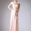 Short Sleeve Chiffon Gown By Cinderella Divine CH532 Prom
