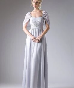 Short Sleeve Chiffon Gown By Cinderella Divine CH532 Prom