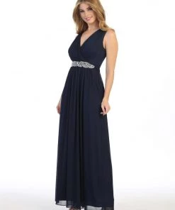 Ruched Long A-line Sleeveless Chiffon Dress By Celavie 6474 Prom 22 Ruched Long A-line Sleeveless Chiffon Dress By Celavie 6474 Prom